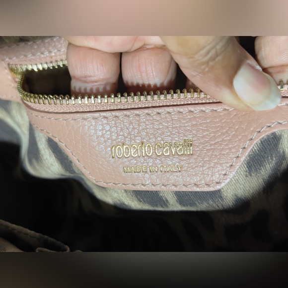 Roberto Cavalli Blush-Pink Leather Three-Way Bag - Picture 14 of 16